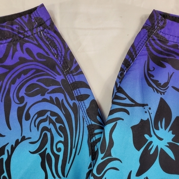 Maui & Sons Trunks Board Shorts Blue Green Size 38 - Picture 10 of 11